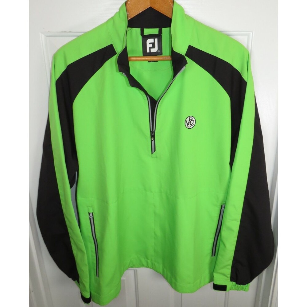 FootJoy Men's XL 1/4 Zip High Vis Pullover Windbreaker Jacket Ballantyne CC